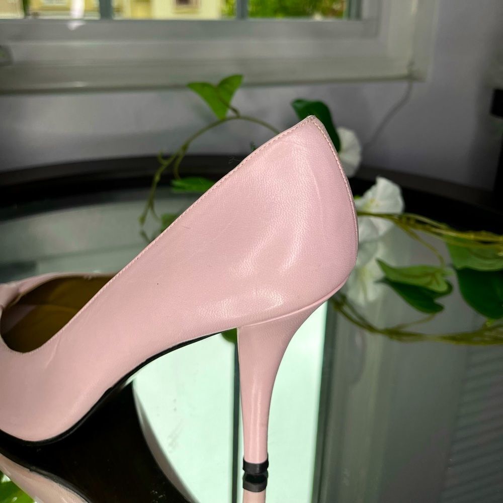 Stuart Weitzman Pink Soft Leather Pumps Heels With Bow Wooden Sole Size: - Picture 11 of 15